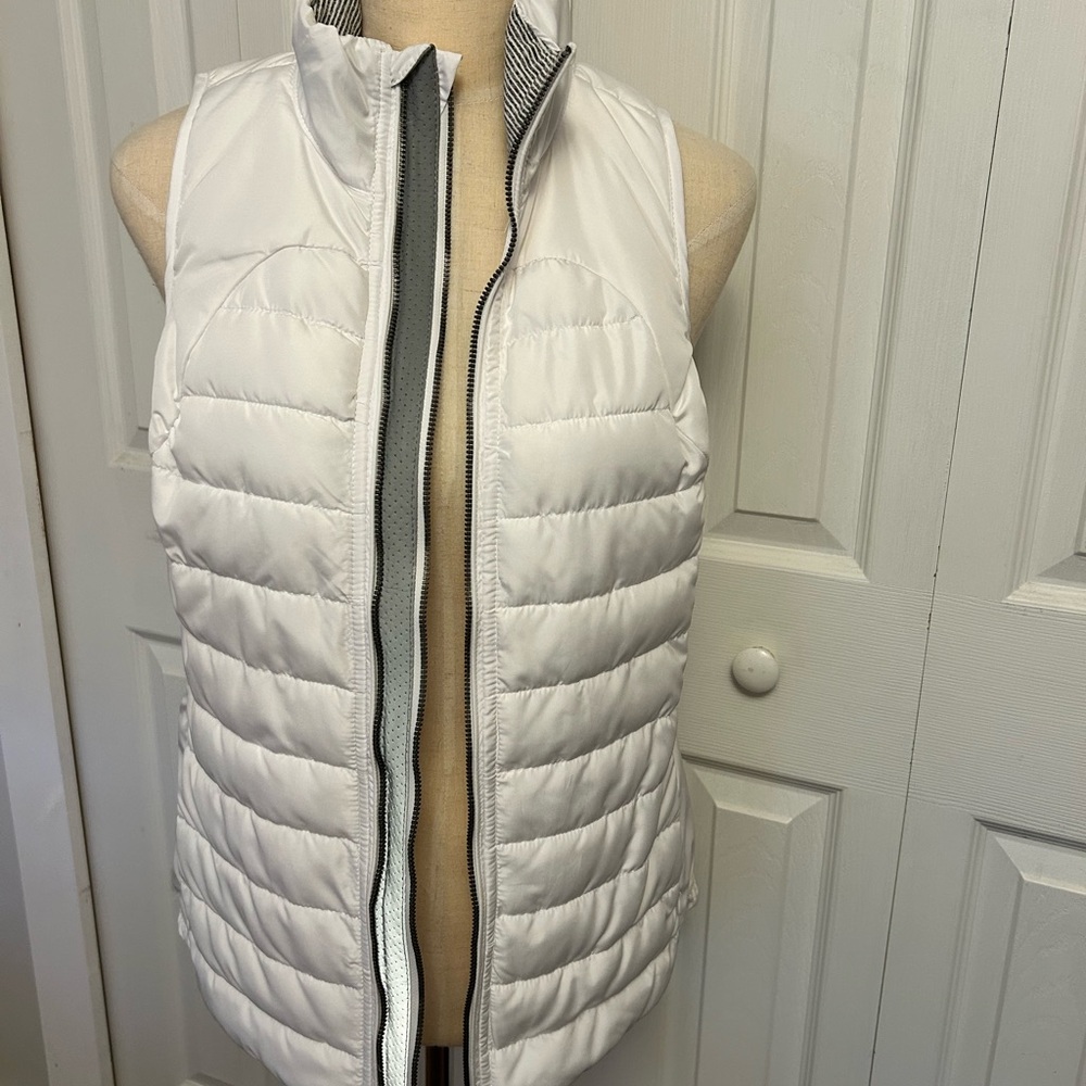 Tangerine White with Gray accents Puffer Vest